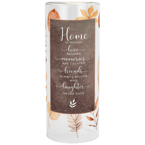 Elegant Glass Candleholder With Led Candle - Home Is Where Love