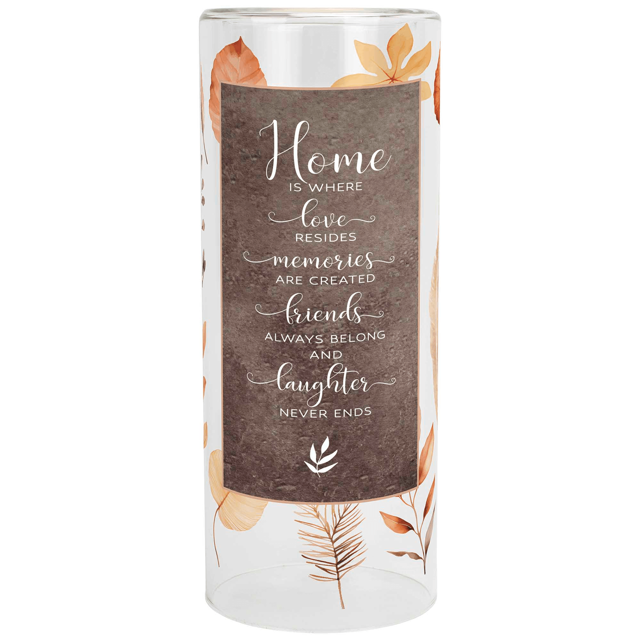 Elegant Glass Candleholder With Led Candle - Home Is Where Love