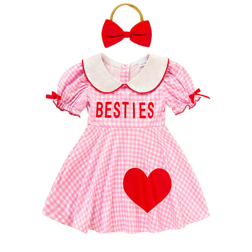 Sweet Heart-Shaped Dress For Baby Girls