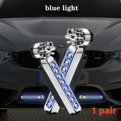 2 Units Self-Powered Wind-Powered LED Daytime Running Lights for Cars
