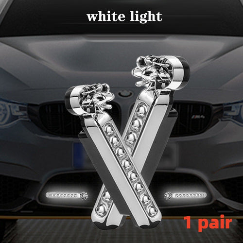 2 Units Self-Powered Wind-Powered LED Daytime Running Lights for Cars