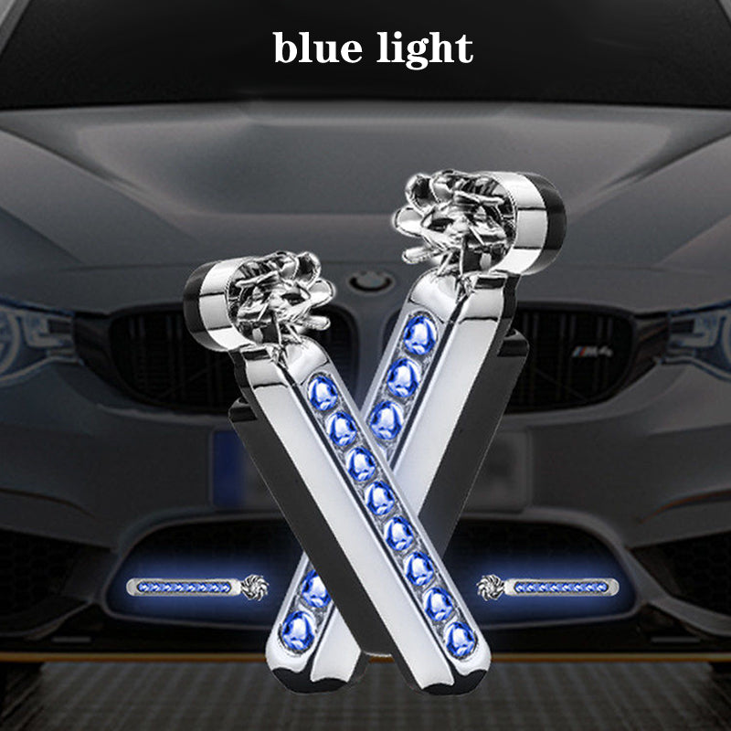 2 Units Self-Powered Wind-Powered LED Daytime Running Lights for Cars