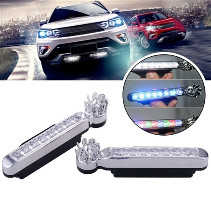 2 Units Self-Powered Wind-Powered LED Daytime Running Lights for Cars
