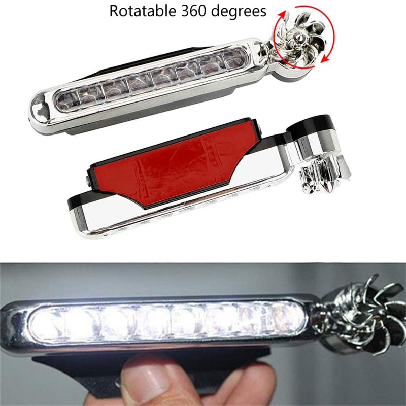 2 Units Self-Powered Wind-Powered LED Daytime Running Lights for Cars