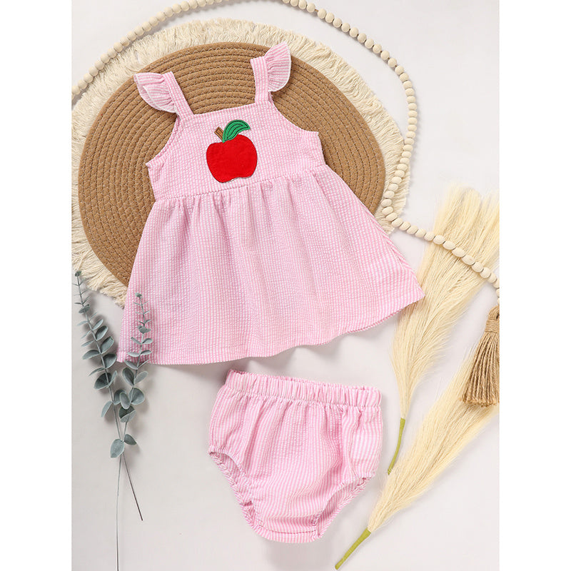 A Collection Of Summer Applique Tops And Shorts For Girls
